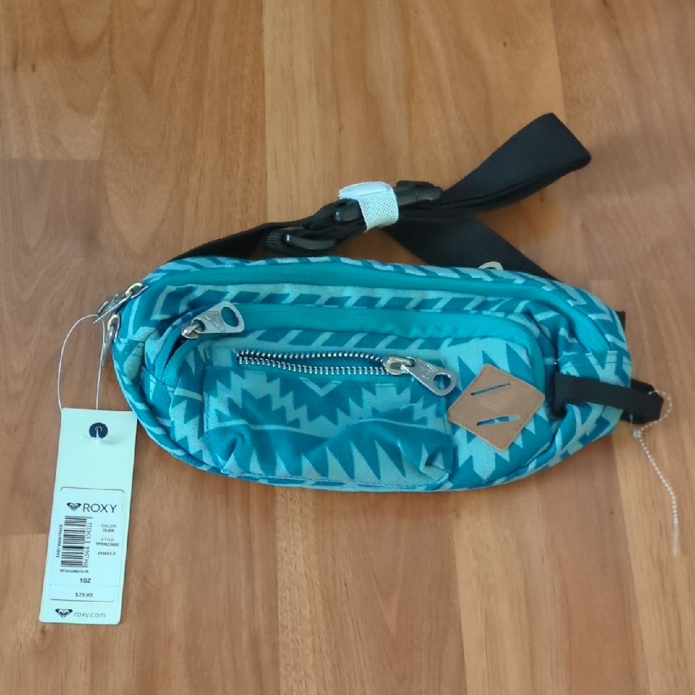 Roxy Blue Belt Bag Canvas Sporty Design